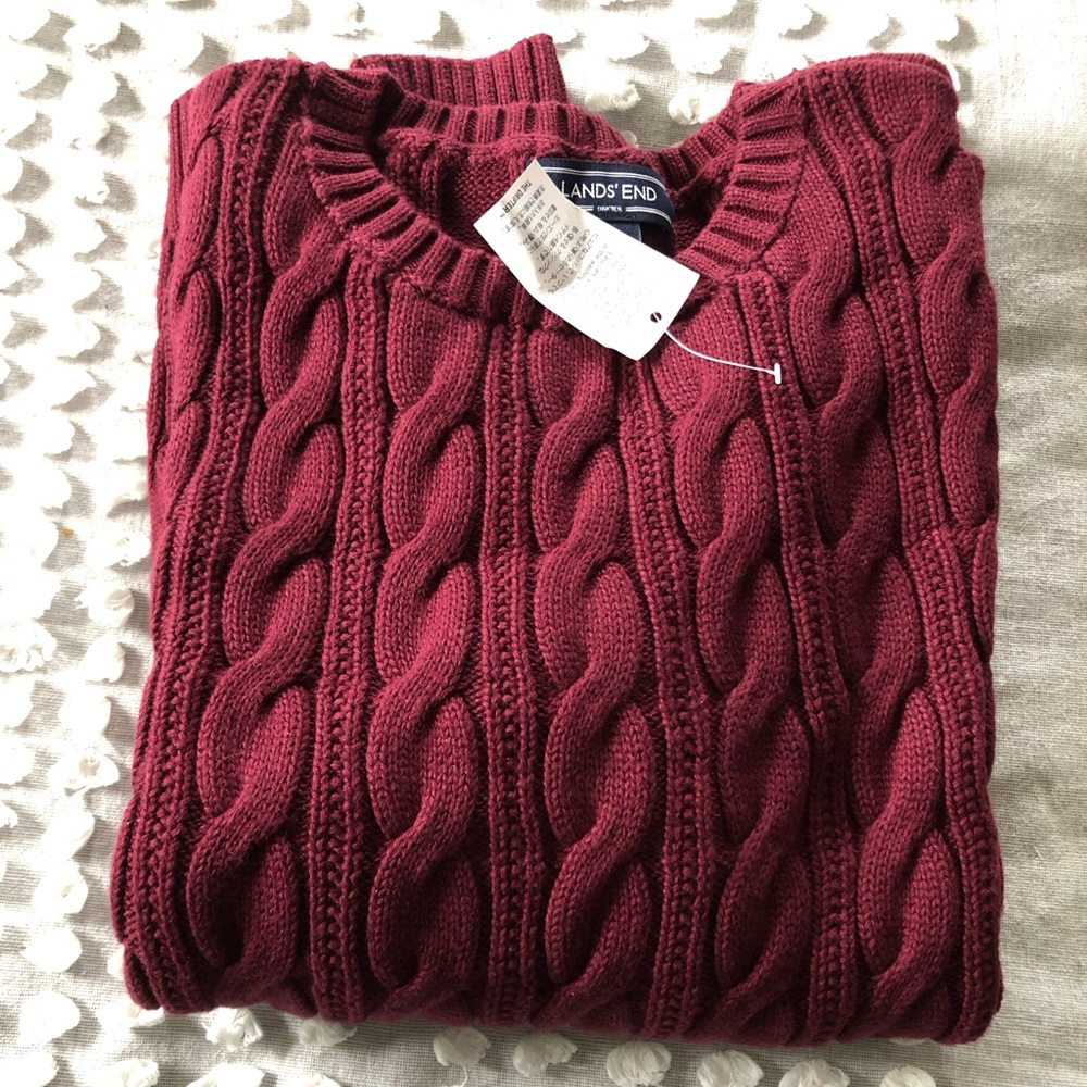 BRAND NEW Lands End Drifter Cable knit sweater
